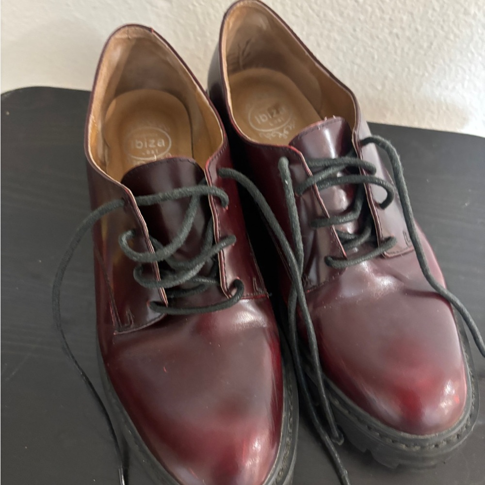 Jeffrey Campbell Dark Red Lace-Up Flats - Picture 3 of 10